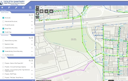 Goleta Sewer Map with WinCan Data