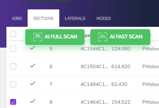 WinCan Sewermatics AI Scan Buttons