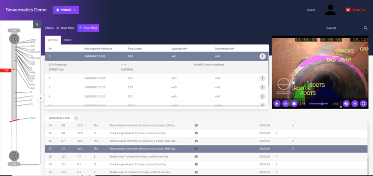 WinCan Web Flex With Sewermatics AI Defect Coding